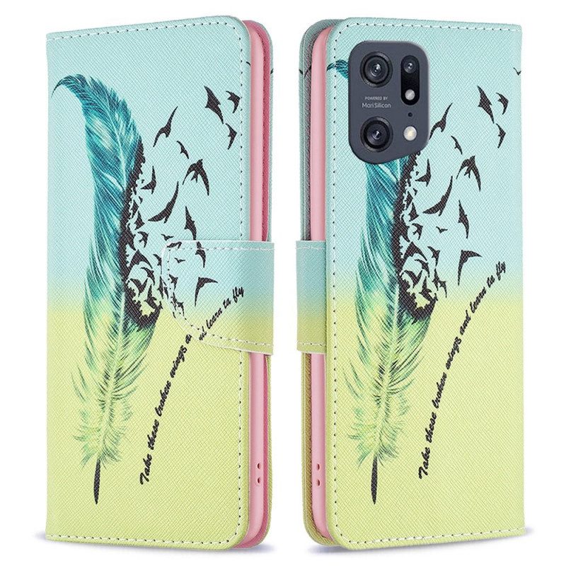 Custodia in pelle Oppo Find X5 Pro Piuma