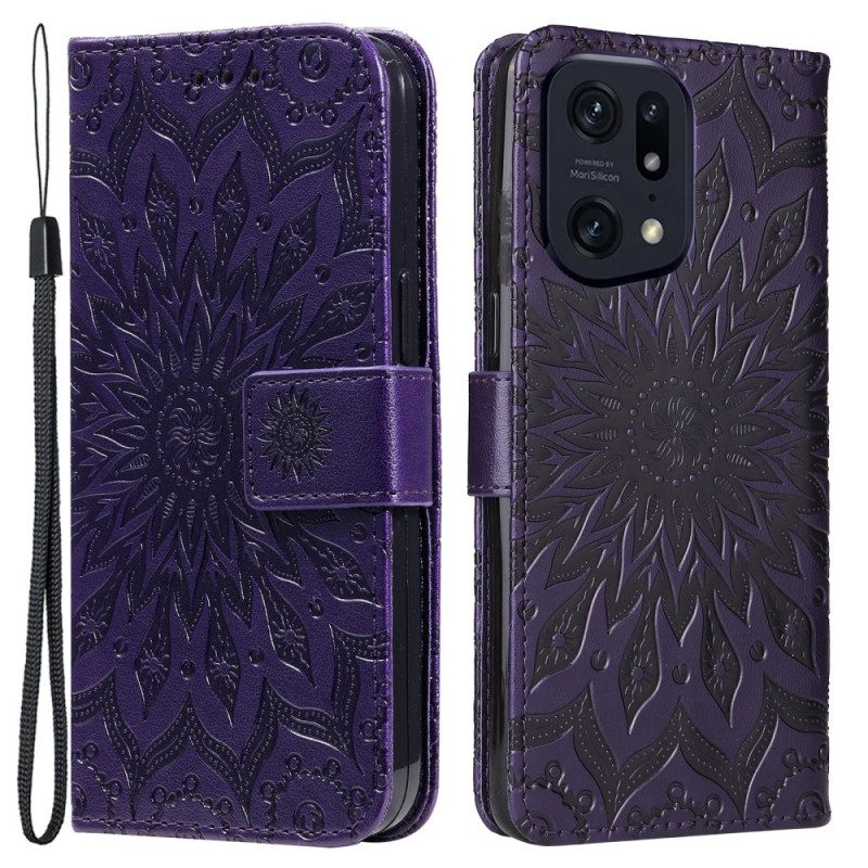Custodia in pelle Oppo Find X5 Pro Sole Perizoma