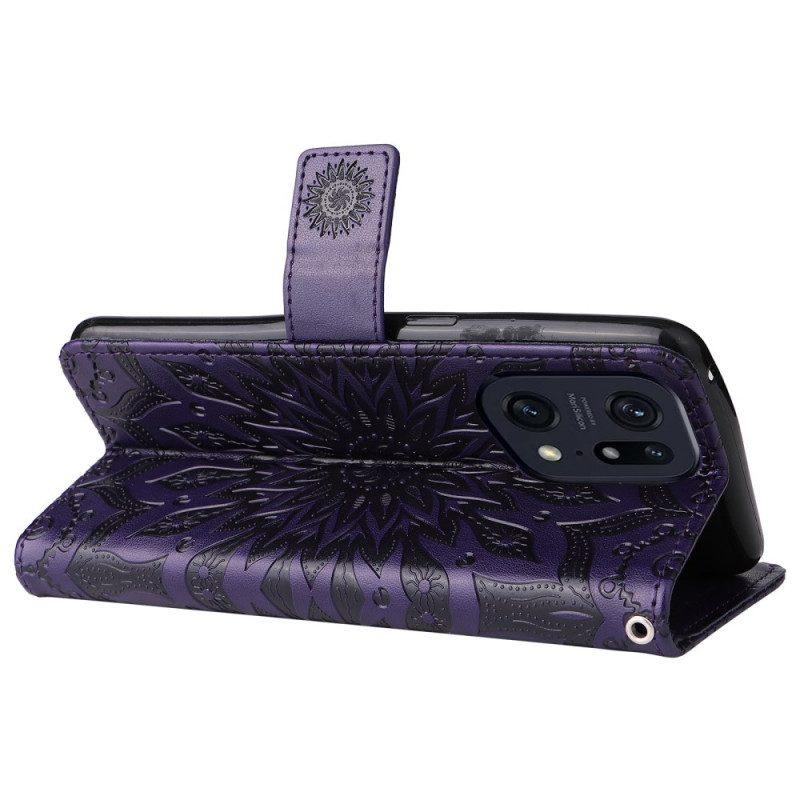 Custodia in pelle Oppo Find X5 Pro Sole Perizoma