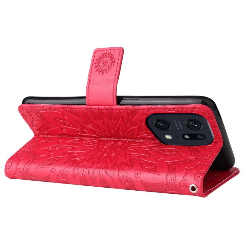 Custodia in pelle Oppo Find X5 Pro Sole Perizoma