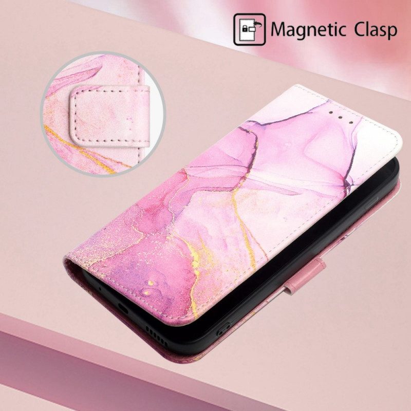 Custodia in pelle Oppo Find X5 Pro Striscia Di Marmo