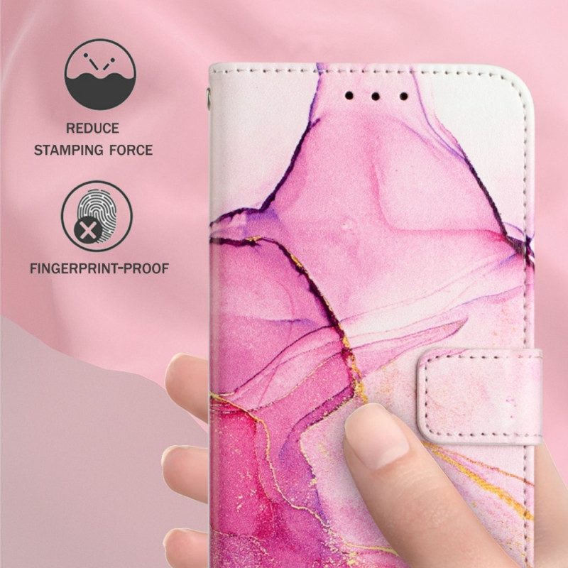 Custodia in pelle Oppo Find X5 Pro Striscia Di Marmo