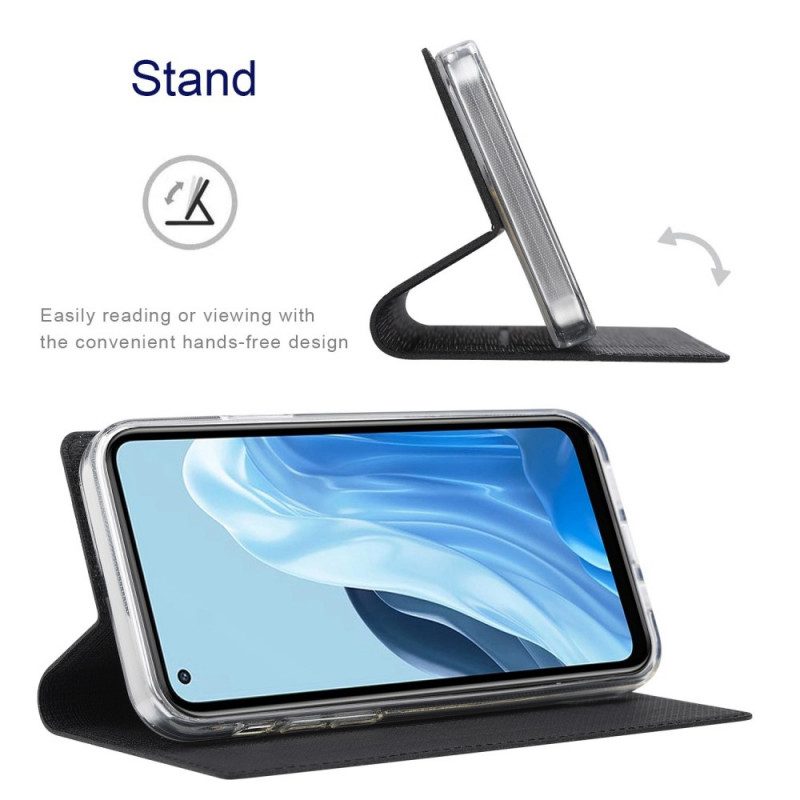 Custodia in pelle Oppo Find X5 Pro Struttura Del Tessuto Vili