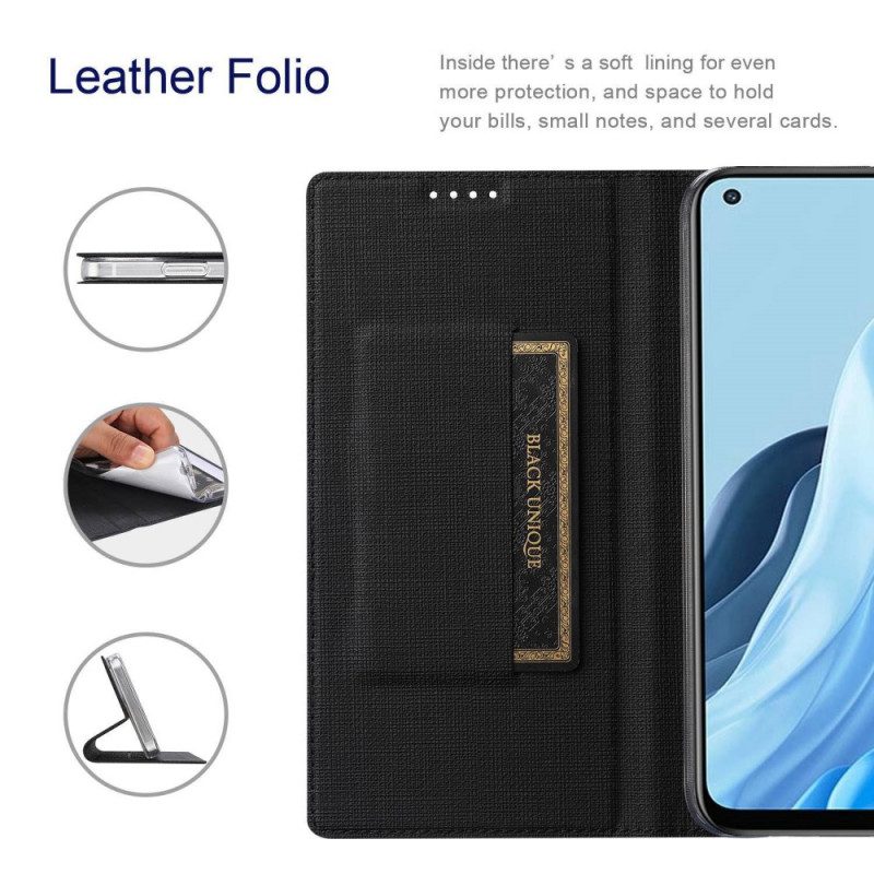 Custodia in pelle Oppo Find X5 Pro Struttura Del Tessuto Vili