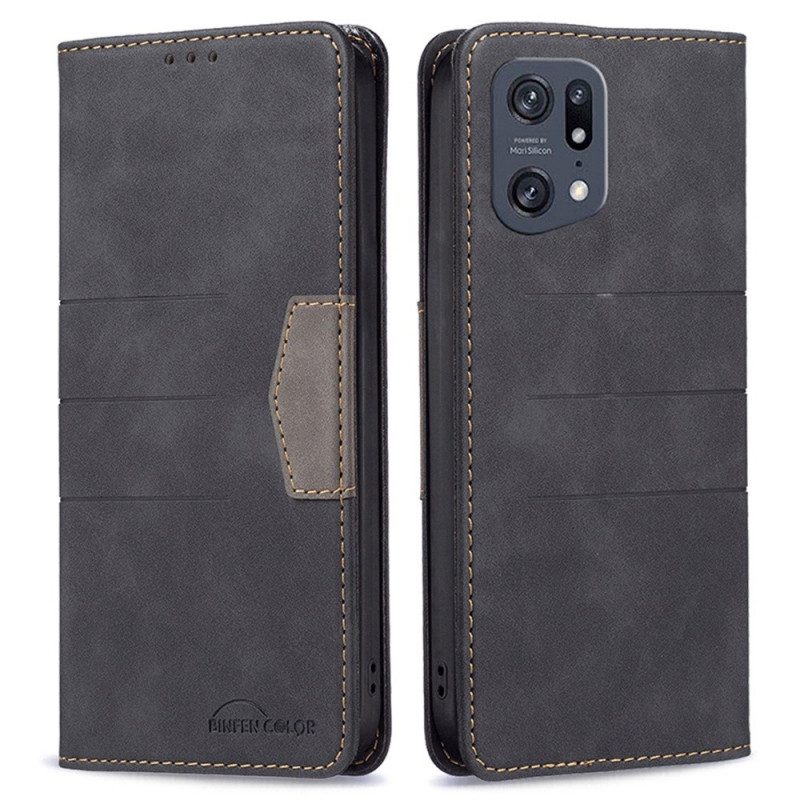 Folio Cover Oppo Find X5 Pro Custodia in pelle Colore Binfen