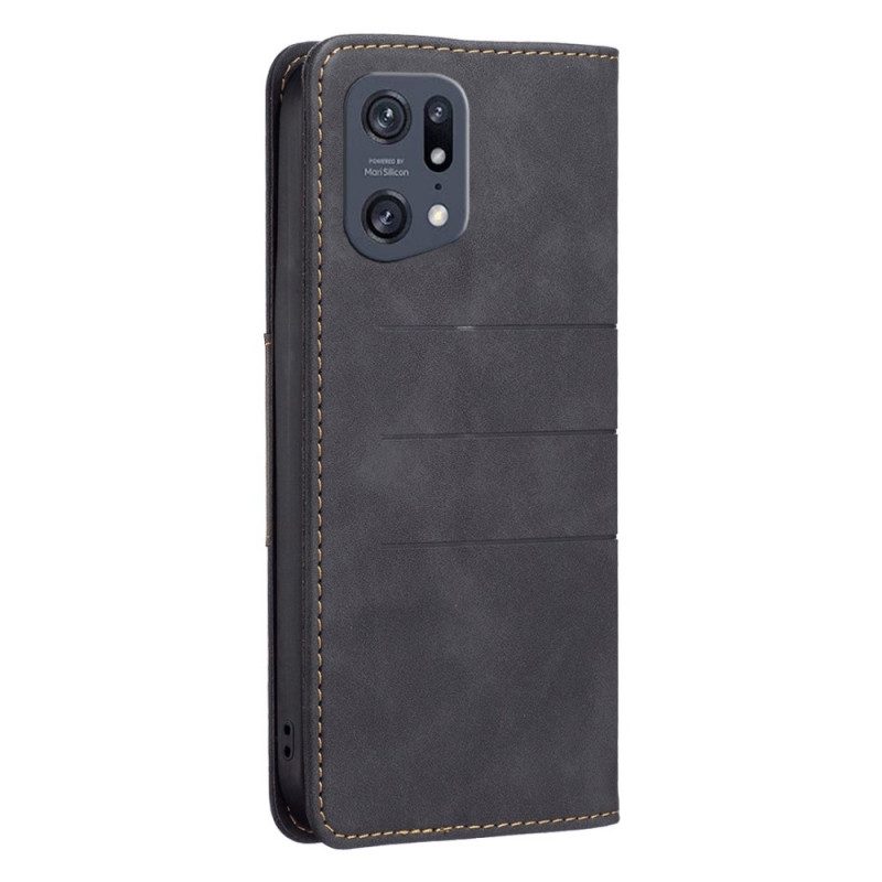 Folio Cover Oppo Find X5 Pro Custodia in pelle Colore Binfen