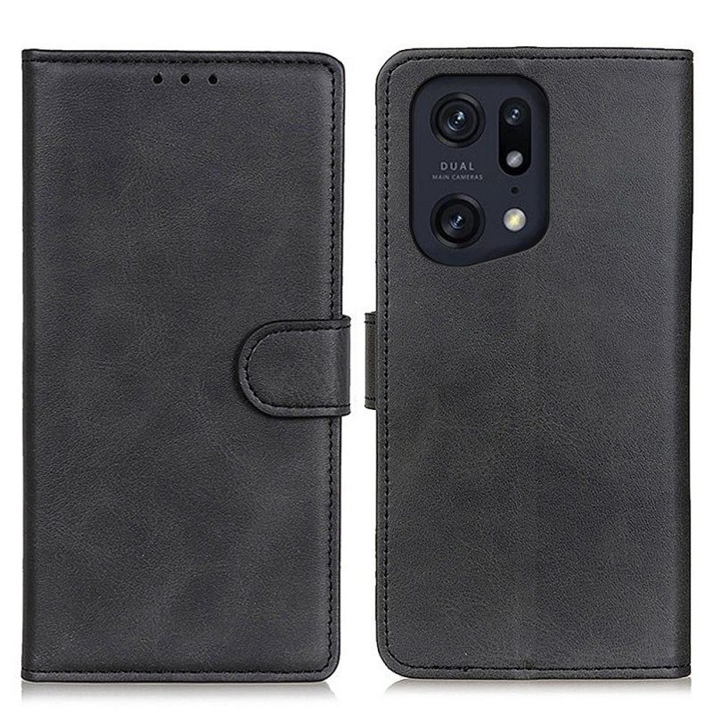 Folio Cover Oppo Find X5 Pro Ecopelle Opaca