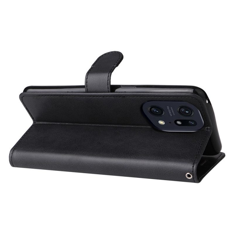 Folio Cover Oppo Find X5 Pro Semplice Con Cinturino