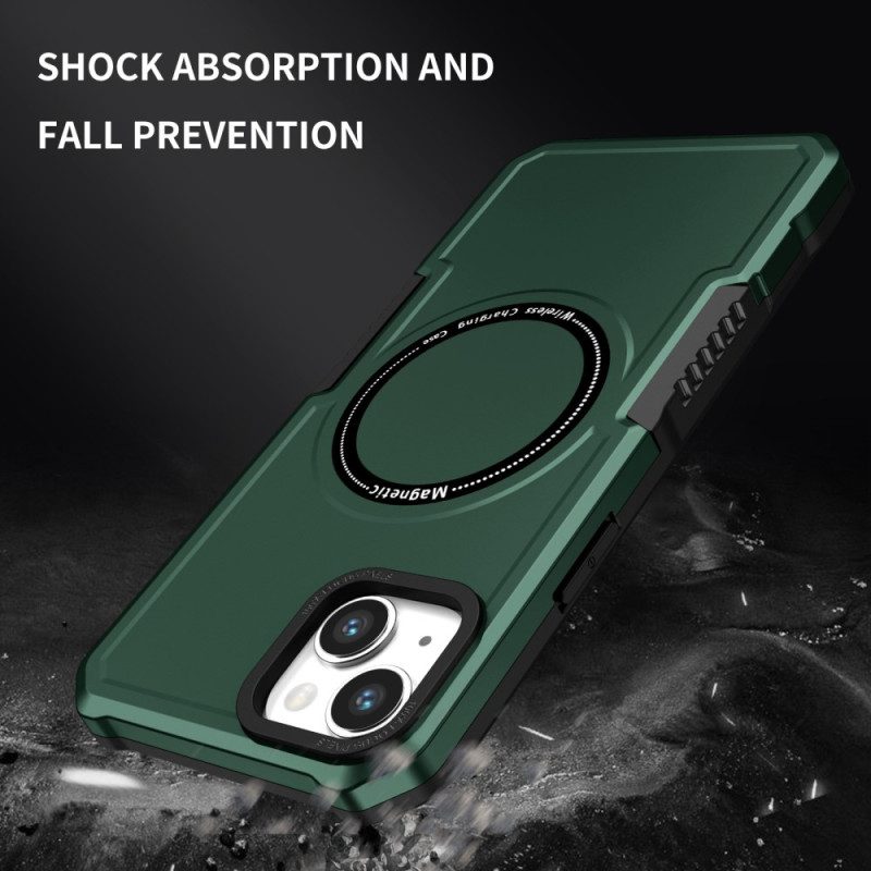 Cover iPhone 15 Compatibile Con Magsafe In Stile Pelle