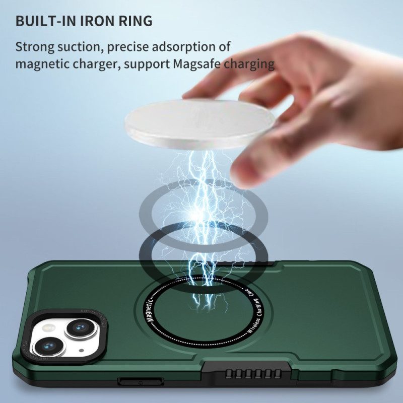 Cover iPhone 15 Compatibile Con Magsafe In Stile Pelle