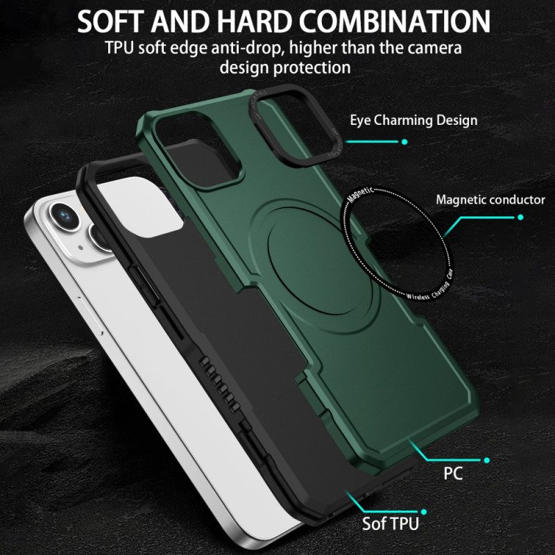 Cover iPhone 15 Compatibile Con Magsafe In Stile Pelle