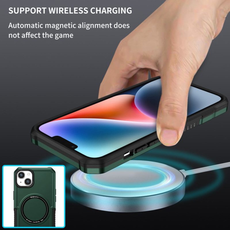 Cover iPhone 15 Compatibile Con Magsafe In Stile Pelle