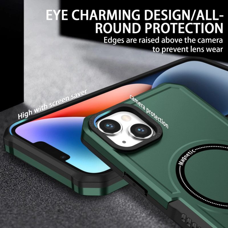 Cover iPhone 15 Compatibile Con Magsafe In Stile Pelle