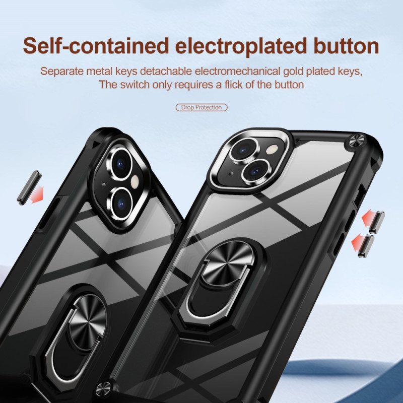 Cover iPhone 15 Trasparente Con Anello Di Supporto