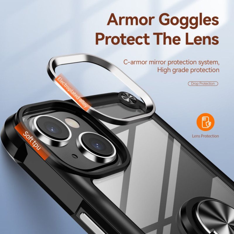 Cover iPhone 15 Trasparente Con Anello Di Supporto