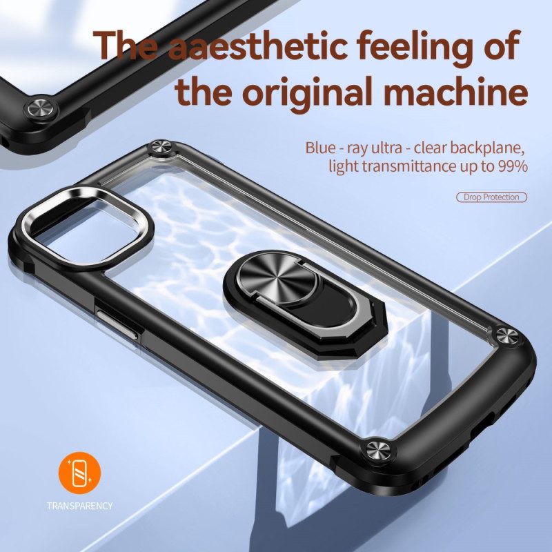 Cover iPhone 15 Trasparente Con Anello Di Supporto