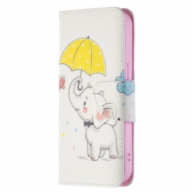 Custodia A Portafoglio iPhone 15 Cucciolo Di Elefante