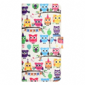 Custodia in pelle iPhone 15 Banda Di Gufi