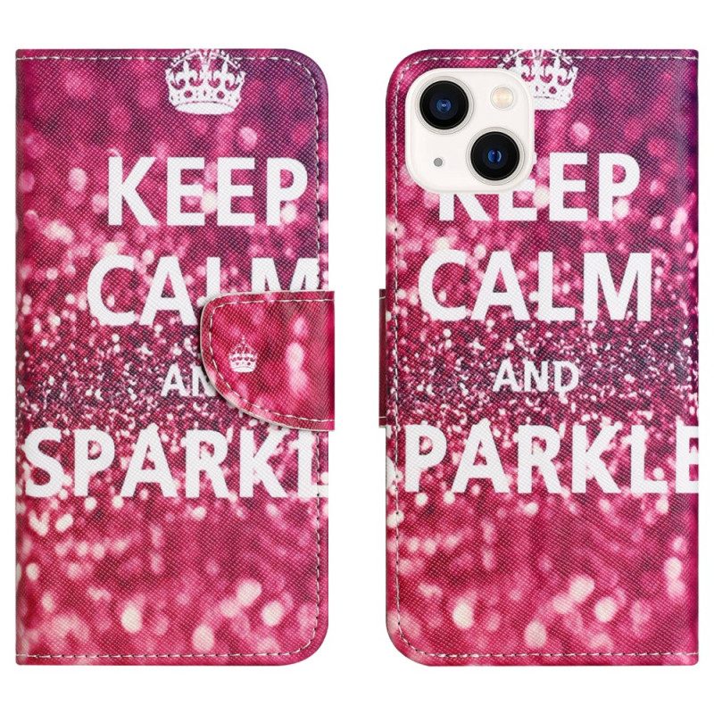 Custodia in pelle iPhone 15 Mantieni La Calma