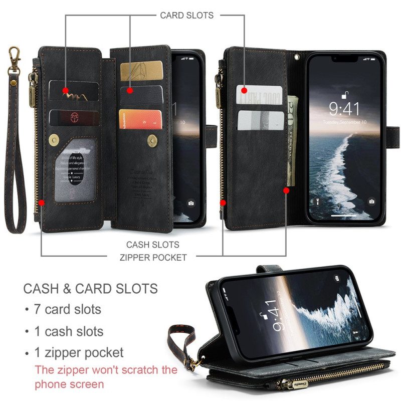 Custodia in pelle iPhone 15 Portamonete Caseme