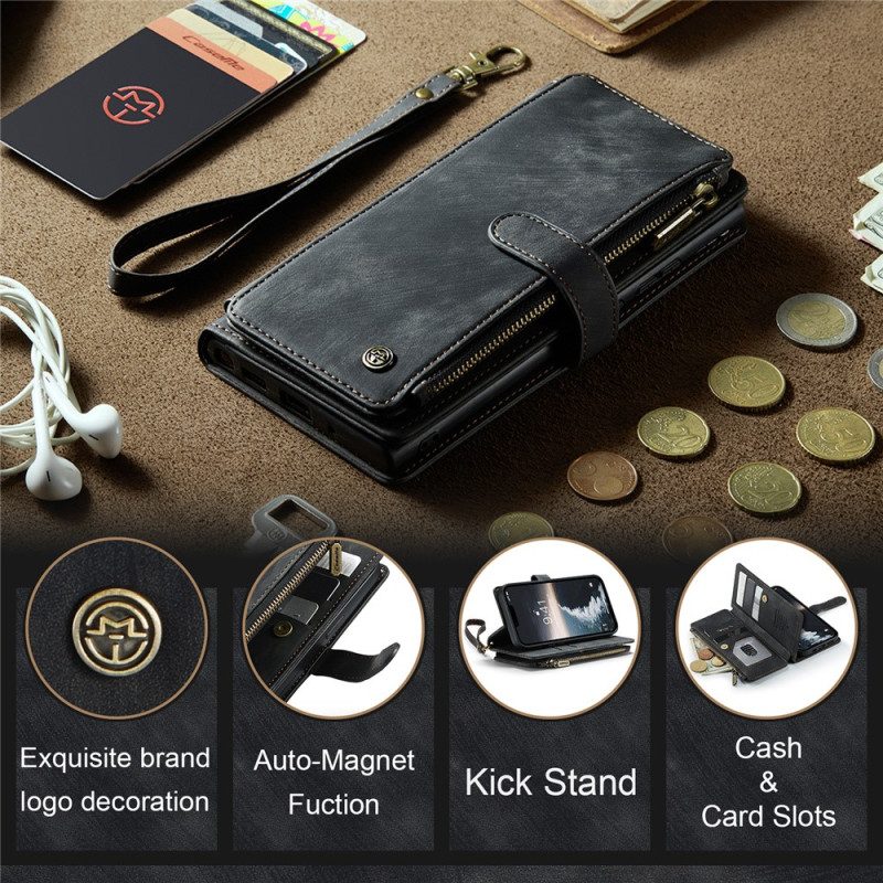 Custodia in pelle iPhone 15 Portamonete Caseme