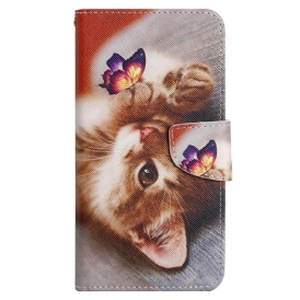 Custodia in pelle iPhone 15 Solo Gatti Con Cinghie