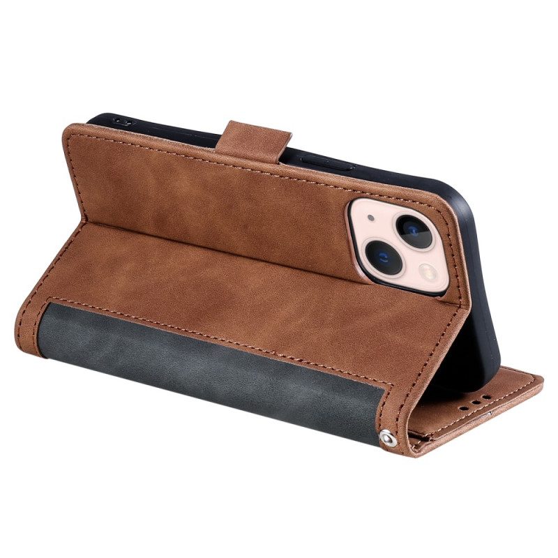Custodia in pelle iPhone 15 Stile Vintage