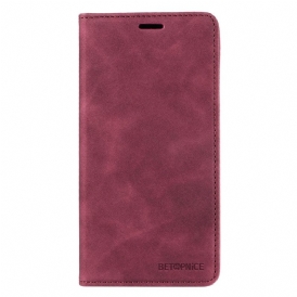 Folio Cover iPhone 15 Custodia in pelle Betopnice