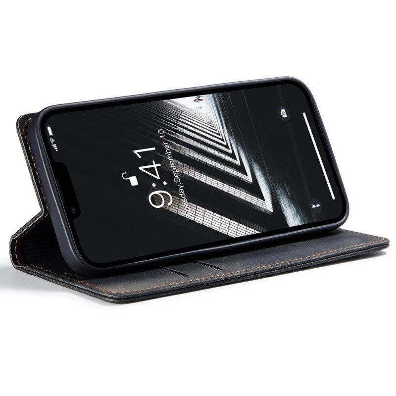Folio Cover iPhone 15 Custodia in pelle Caseme Vintage In Finta Pelle