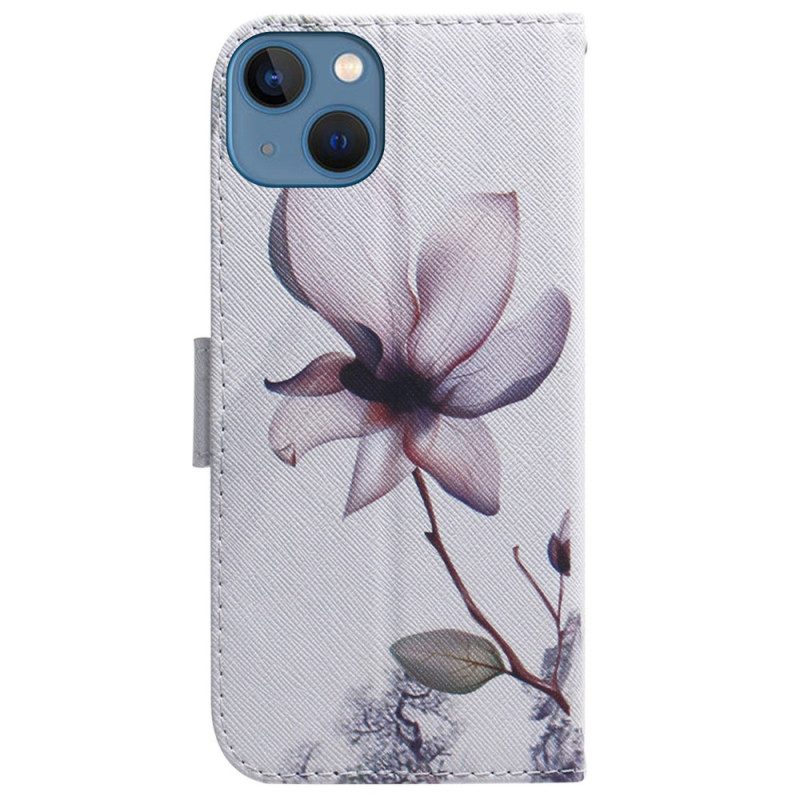 Folio Cover iPhone 15 Fiore Di Rosa Antica