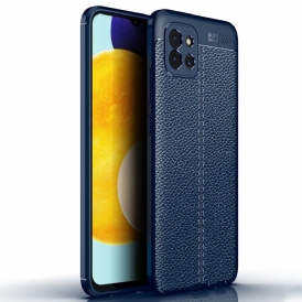 Cover Samsung Galaxy A03 Doppia Linea Litchi Effetto Pelle