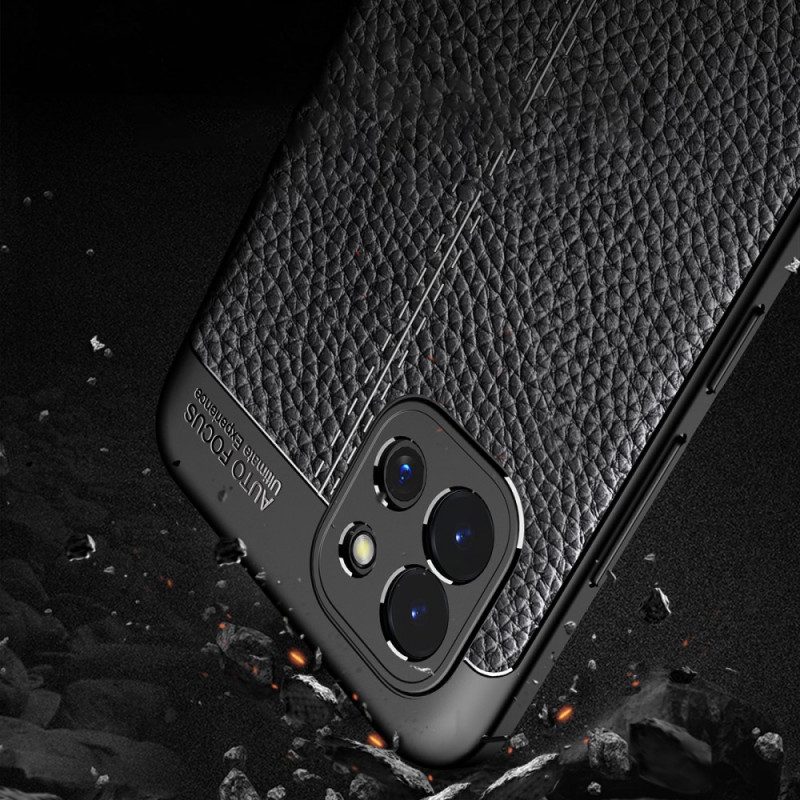 Cover Samsung Galaxy A03 Doppia Linea Litchi Effetto Pelle