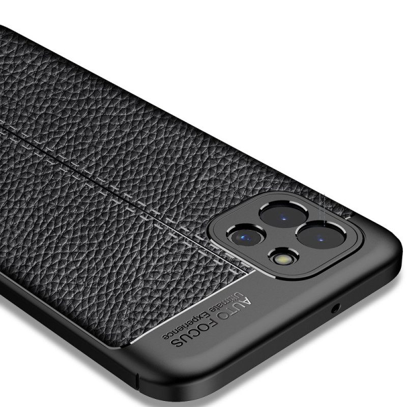 Cover Samsung Galaxy A03 Doppia Linea Litchi Effetto Pelle