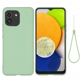 Cover Samsung Galaxy A03 Silicone Liquido Con Cordino