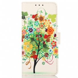 Custodia in pelle Samsung Galaxy A03 Albero In Fiore