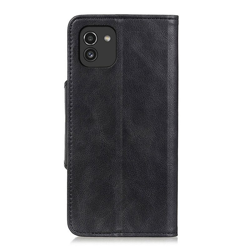 Custodia in pelle Samsung Galaxy A03 Bottone In Ecopelle
