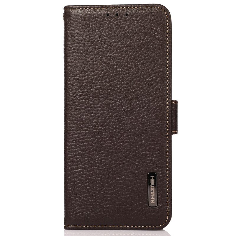 Custodia in pelle Samsung Galaxy A03 Pelle Litchi Khazneh Rfid