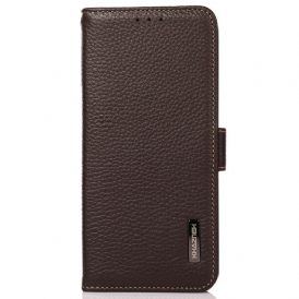Custodia in pelle Samsung Galaxy A03 Pelle Litchi Khazneh Rfid