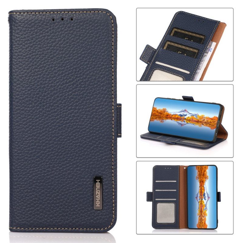 Custodia in pelle Samsung Galaxy A03 Pelle Litchi Khazneh Rfid