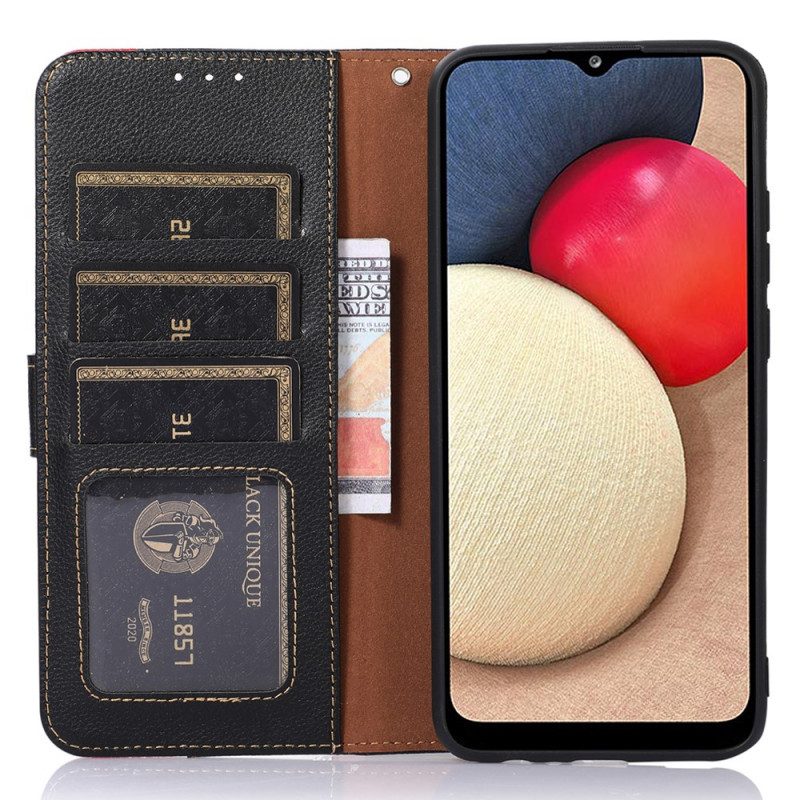 Custodia in pelle Samsung Galaxy A03 Lychee Style Rfid Khazneh