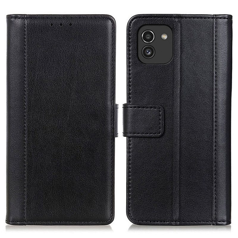 Custodia in pelle Samsung Galaxy A03 Stile Pelle Eleganza