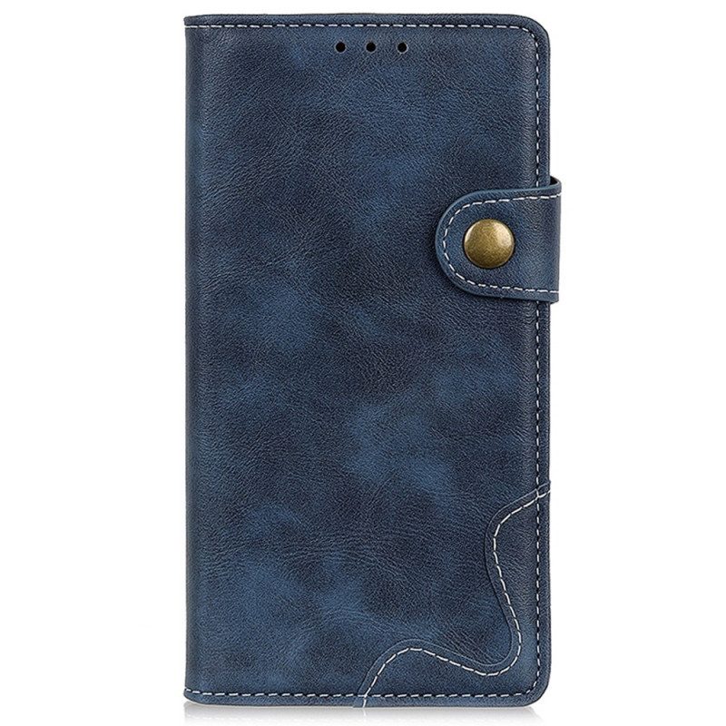 Folio Cover Samsung Galaxy A03 Bottone Artistico E Cuciture