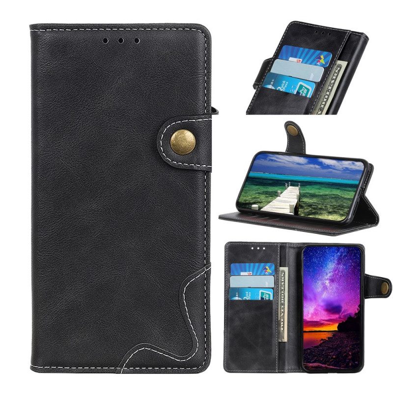 Folio Cover Samsung Galaxy A03 Bottone Artistico E Cuciture