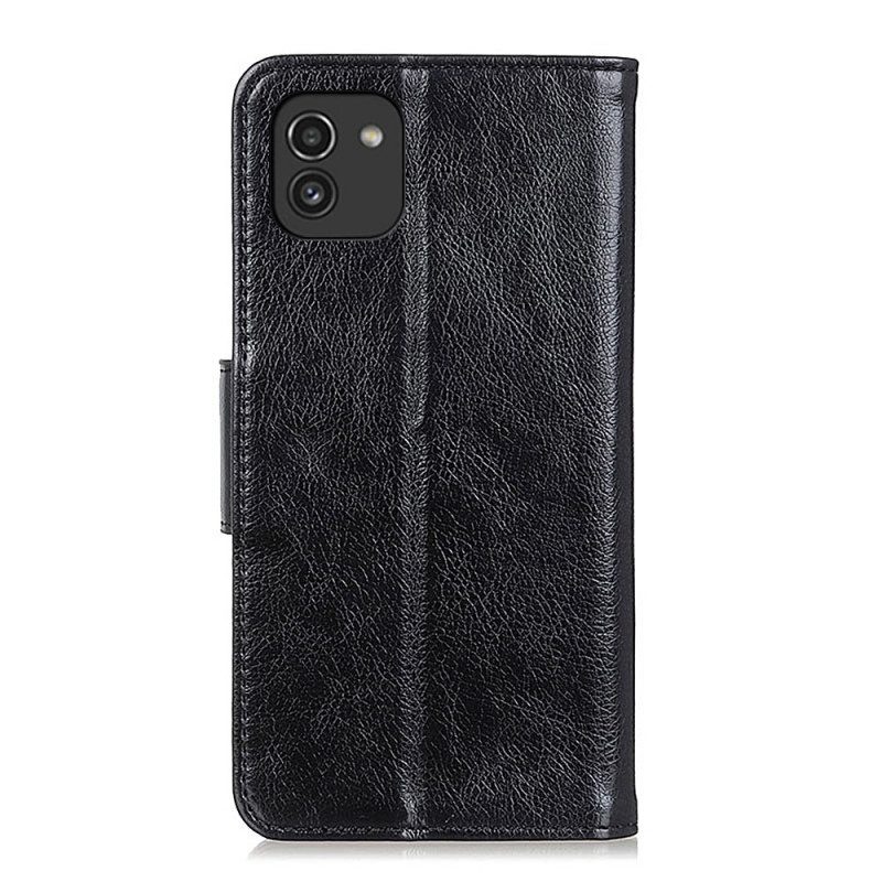 Folio Cover Samsung Galaxy A03 Crosta Di Nappa