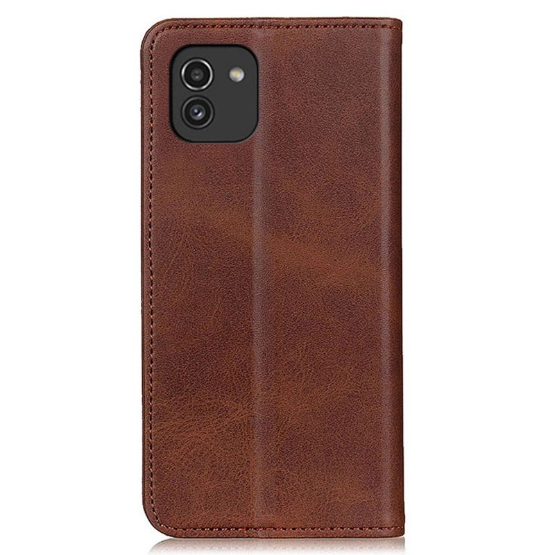Folio Cover Samsung Galaxy A03 Custodia in pelle Pelle Crosta Eleganza