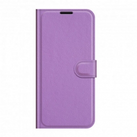 Custodia A Portafoglio Motorola Edge 20 Lite Classica Ecopelle Litchi