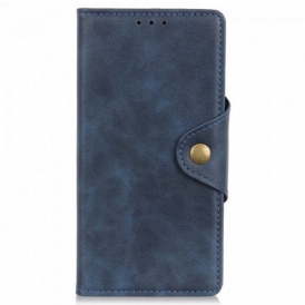 Custodia in pelle Motorola Edge 20 Lite Bottone In Ecopelle