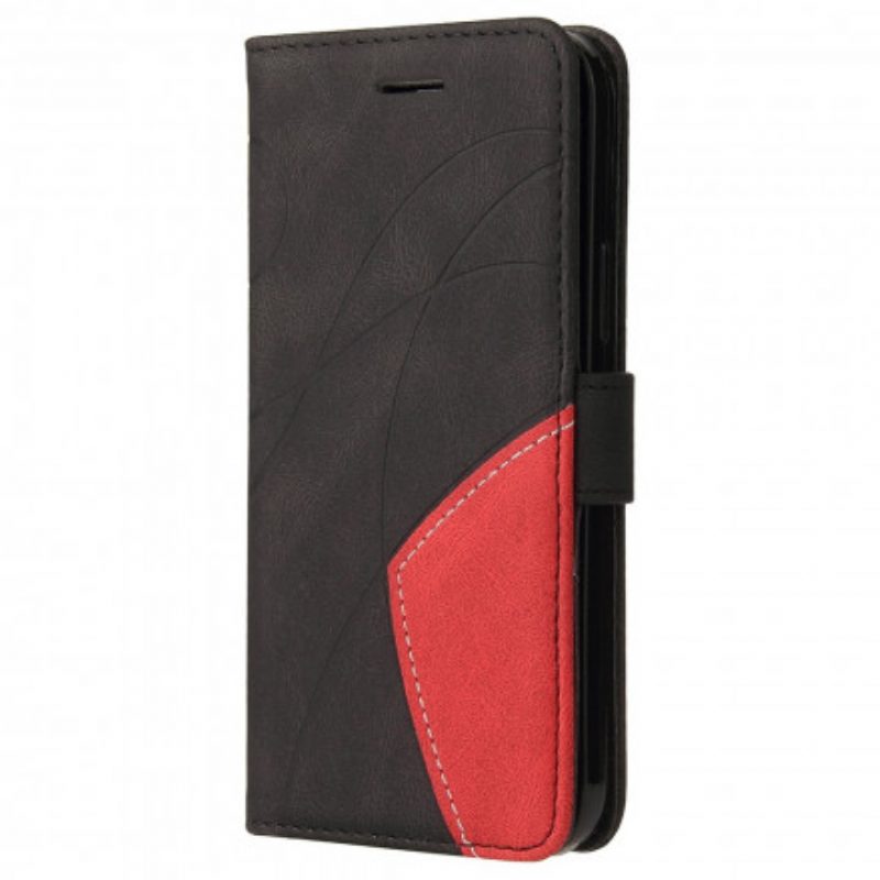 Custodia in pelle Motorola Edge 20 Lite Ecopelle Firmata Bicolore