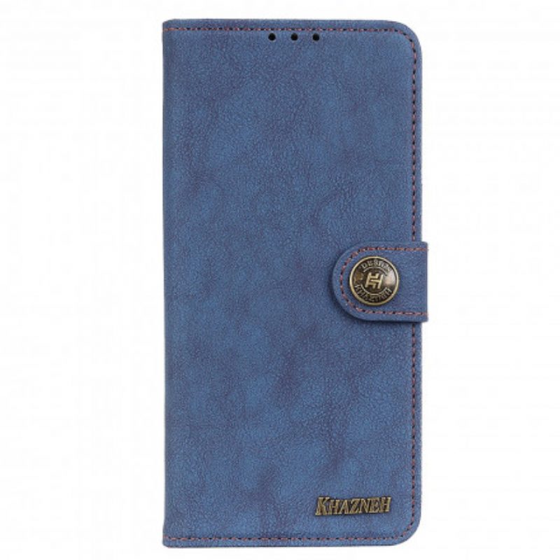 Custodia in pelle Motorola Edge 20 Lite Khazneh Crosta Di Cuoio Retrò