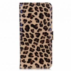 Custodia in pelle Motorola Edge 20 Lite Leopardo